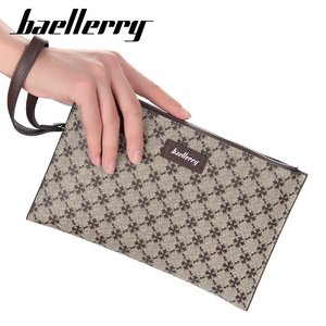กระเป๋าคลัทช์ผู้ชาย Baellerry สีเทา ลายเรขาคณิต หนัง PU ความจุขนาดใหญ่ กระเป๋าถือแบบมีซิป ใช้ได้ทุกวัน - Product Image 5