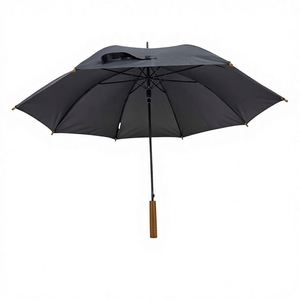 Parapluie de golf professionnel classique, manche en bois, semi-automatique, en tissu pongé 190T, 8 baleines, protection de haute qualité contre la pluie - Product Image 3