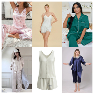<b>Women's</b> <b>2</b> <b>Piece</b> Satin <b>Pajama</b> Set Short Sleeve Floral Print Elegant Sleepwear Summer Loungewear Smooth Turn-down Collar - Product Image 1