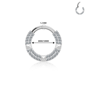 Pendientes de titanio G23 para nariz y cartílago, joyería para piercing, aro Daith con segmento articulado ASTM F136, joyería corporal de moda con circonita cúbica. - Product Image 2