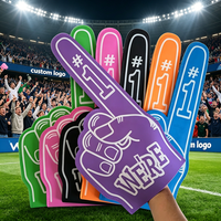 Main en mousse pour le championnat de football, Doigt en mousse personnalisé avec logo, Matériau EVA, Cadeaux pour supporters et sponsors d'équipe