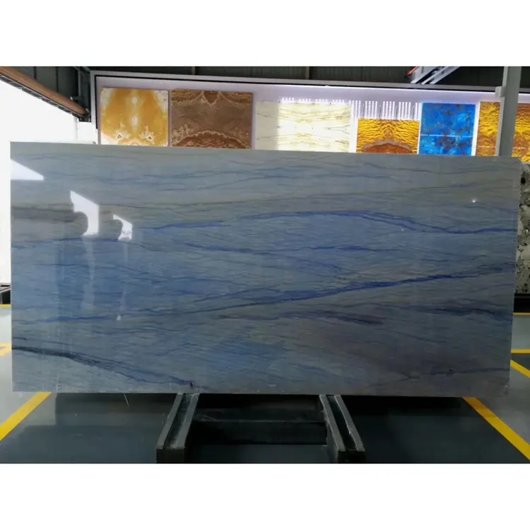 Luxury Stone Azul Macaubas Quartzite Azul imperial granite Slab from Brazil for Wall, Floor and Counter tops