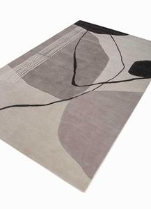 Tapis moderne en laine tufté à la main, à poils longs, antidérapant, beige, noir, blanc, pour salon, chambre, décoration intérieure, cadeau de Noël, pique-nique - Product Image 3