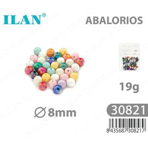 Perline Acriliche Iridescenti Ilan da 8mm, 19g, per Creazione di Gioielli e Artigianato - Product Image 1