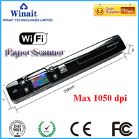 Escáner Digital Portátil Inalámbrico Wifi Iscan, 1050DPI, Handyscan para Documentos, Fotos, Recibos, Libros, USB, Stock, LED, Tipo Pluma, Negro, CMOS de 32 Bits