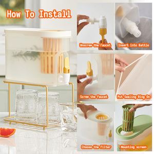 Drink Dispenser for Fridge Beverage Liquid Drink Container Lemonade Stand Juice Jug Cold <b>Water</b> Pitcher with Spigot for Party - Product Image 2