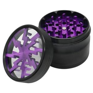 Lightning Teeth 63mm4パーツ航空機アルミニウムハーブグラインダーライター & 喫煙アクセサリー - Product Image 4