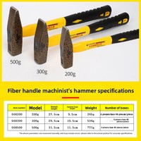 Marteau de charpentier et d'électricien personnalisé à manche en bois, tête en plastique, pour détection ferroviaire et fendage de roche, design bec de canard, modèle 11