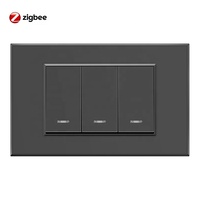 Interrupteur mural électrique intelligent Zigbee noir bouton intelligent thaïlande interrupteur d'éclairage mural intelligent interrupteur universel Zigbee