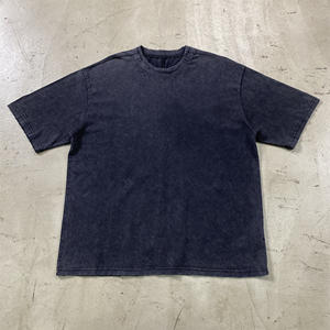 定制超大制造商休闲重量级高品质t恤棉酸洗褪色t恤空白服装 - Product Image 5