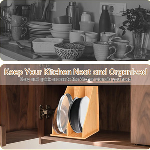 <b>Bamboo</b> Tableware Organizer Rectangle Standing Type Kitchen Cabinet Storage <b>Container</b> Multifunctional Drawer Use - Product Image 2