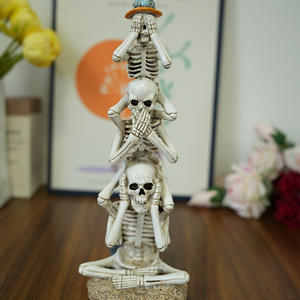 N'écoutez pas, ne regardez pas, ne parlez pas, Squelette conjoint Halloween Maison Miniature Squelette Décoratif Résine Ornement - Product Image 4