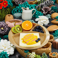 Assiette à trois panneaux pour enfants en balle de riz sans BPA et sans plastique, assiette à dîner familiale pour bébé
