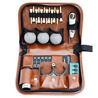 Ensemble cadeau de golf de haute qualité, pochette portable, ensemble d'accessoires de golf, balles, marqueur de score, télémètre, outil de réparation de divots, étui en cuir de haute qualité