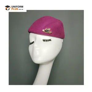 Custom Airways lana fieltro azafata accesorios azafata sombrero con bufanda