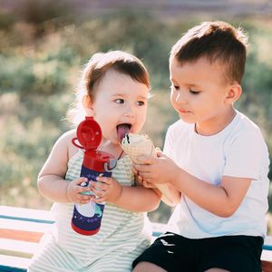 12oz Stainless Steel Sublimation Blanks <b>Kids</b> Straight Insulated Bottle Bounce Lid Hand Grip Eco-Friendly Cup for Back School - Product Image 5