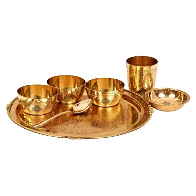 Best Quality Pure Brass Dinner Set At Wholesale Price Handmade Dinnerware & Brass ware Product Supplier & Manufacturer