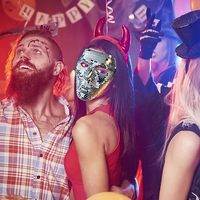 Nouveau Design Paillettes Halloween Noël Mascarade Cosplay Fête Décoration Miroir Boule Disco Masque