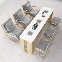 Ensemble table et chaise de manucure pour aspirateur de luxe léger Ensemble complet table de manucure simple double triple multifonctionnelle