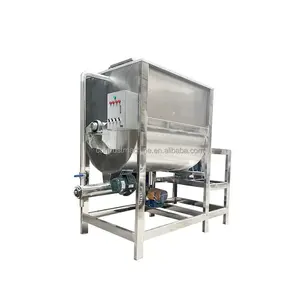 Tarwemeel Mengmachine Met Verwarming Roestvrij Staal Dubbel Spiraalvormig Lint Horizontale Vitamine Mixer Voor Poeder Blender