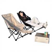 Chaise Moon pliante d'extérieur en acier au carbone, style Glamping, portable, pour camping, pique-nique, pêche, usage domestique et loisirs, avec dossier