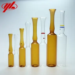 Suministro de fábrica 2ml 3ml 5ml10ml Ampolla de vidrio de inyección de ampolla de ámbar transparente