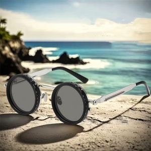 Lunettes <span class=keywords><strong>de</strong></span> <span class=keywords><strong>soleil</strong></span> polarisées Steampunk <span class=keywords><strong>haut</strong></span> <span class=keywords><strong>de</strong></span> <span class=keywords><strong>gamme</strong></span> à 9 vitesses, filtre UV400 ND, gradation réglable, monture intégrale rotative en alliage d'<span class=keywords><strong>aluminium</strong></span> et <span class=keywords><strong>de</strong></span> magnésium - Product Image 1