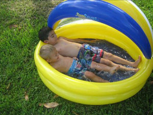 Piscina Inflable para Bebés de 40 Pulgadas con Toldo Resistente a los Rayos UV, Material de PVC de 3 mm de Grosor, Forma Redonda, Cubierta para Piscina para Uso en el Patio Trasero - Product Image 2