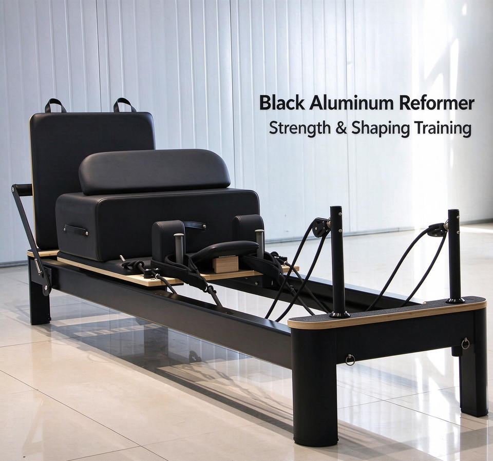 Pilates Performance Machine Aluminum Pilates Reformer Machine Adjustable Spring Resistance Padded ...