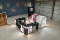 Kiosque de Salon de Manucure Modulaire Personnalisé, Meuble d'Exposition Pop-up pour Manucure en Centre Commercial, Stand de Manucure LED pour Commerce de Détail