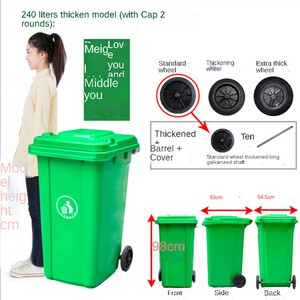 100L Large Plastic Eco-Friendly Municipal Commercial Street Special Trailer Recycling Waste <strong>Bins</strong> Garbage <strong>Wheelie</strong> <strong>Bins</strong> - Product Image 3