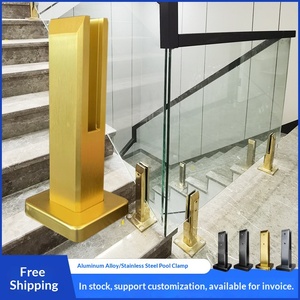 Clip in Lega di Alluminio Spazzolato per Vetro, Base per Scale in Acciaio Inox 304, Clip per Piscina Senza Fori, Fissaggio a Pavimento per Balcone - Product Image 3