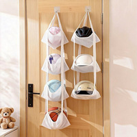 D5692 Sac de rangement suspendu pour ballons de basket pour enfants, support mural ou à accrocher derrière la porte, organisateur de ballons de football, sac en filet pour poupées et jouets