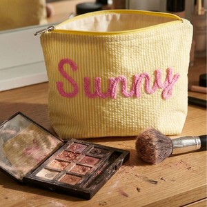 Nueva Bolsa de Cosméticos Bordada Personalizada, Bolsa de Almacenamiento de Cosméticos a Rayas Coloridas, Regalo para Damas de Honor, Viajes <span class=keywords><strong>y</strong></span> Uso Diario - Product Image 4