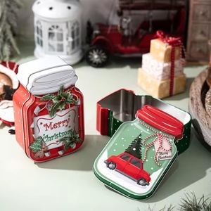 Scatole di Latta per Biscotti Natalizi con Coperchi per Regali, Piccoli Contenitori in Metallo per Natale, Barattoli Vuoti per Biscotti Natalizi - Product Image 6