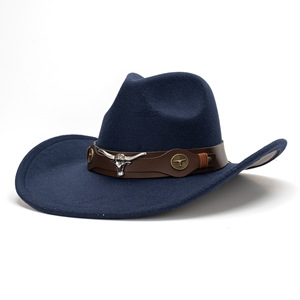 Sombreros de Vaquero Unisex de Lujo al por Mayor, Lana Australiana Negra, Estilo Vaquero Occidental para Fiestas al Aire Libre de Invierno, Sombrero de Copa - Product Image 6