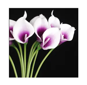 Real Touch 60CM White Calla Lily Artificial PU Flowers Large Decorative Flowers for Christmas Easter Graduation New Year