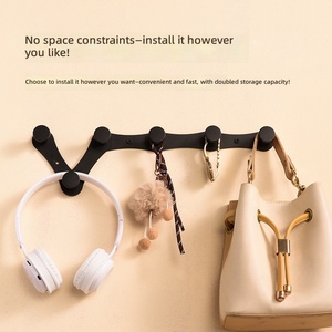 <span class=keywords><strong>Wow</strong></span> Crochet Déformable Extensible Sans Perçage ; Porte-manteau et porte-chapeaux ; Crochet de porte pour vêtements ; Crochet de rangement pour entrée ; Support de rangement ; Moderne - Product Image 2