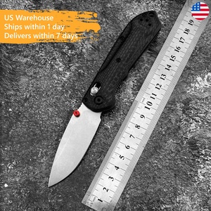 Couteau pliant unique BM565 avec lame S90V résistante à la corrosion, manche en fibre de carbone, 17,7 cm, qualité DIY, personnalisable OEM, pour l'extérieur - Product Image 1