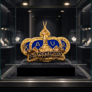 งานปักลายมงกุฎคุณภาพดีที่สุด ประดับด้วยลูกปัดและคริสตัล งานฝีมือระดับนานาชาติ ขนาดมาตรฐาน สำหรับตกแต่งต้นคริสต์มาสในเทศกาล - Product Image 4