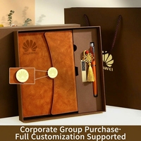 Set de Regalo de Cuaderno de Cuero A5 con Cierre Magnético y Bolígrafo Roller, Set de Regalo Corporativo Premium para Reuniones de Negocios