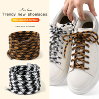 Lacets personnalisés en polyester tressé ovale de 5 mm avec motif de couleurs mélangées, personnalisables pour baskets et chaussures de sport