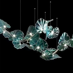 Insieme stile estetico su misura infissi decorazione interna galleria d'arte Villa unico lampadario in vetro a LED fiore - Product Image 2