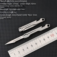 Couteau pliant mini en alliage de titane, lame de coupe rapide, ouvre-bouteille express, porte-clés, fabriqué en Chine