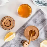 2022 produttori all'ingrosso vetro trasparente faggio miele mescolare stick limone miele bottiglia vaso sigillato set con miele marmellata stick