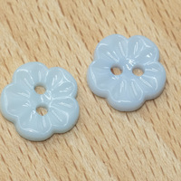 Kancing Resin Bunga Multiwarna 2 Lubang Poles 3D Lima Kelopak Pengikat Jahit 12mm 15mm untuk Kemeja Wanita Pakaian