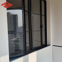 Fenêtre coulissante moderne en aluminium à rupture de pont thermique, double vitrage en verre trempé, insonorisée, cadre fin, pour maison et villa