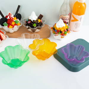 Gobelets Jetables en Plastique Transparent 250/300ML pour Coupes de Glace, Bols Fleur pour Pudding, Dessert, <span class=keywords><strong>Yaourt</strong></span>, Parfait, Glace Pilée - Product Image 3