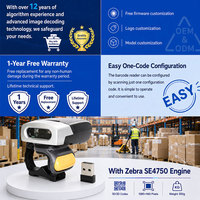 Lecteur de codes-barres portable pour WMS, lecteur annulaire mains libres, 30 % plus rapide pour la picking en logistique d'entrepôt, OEM