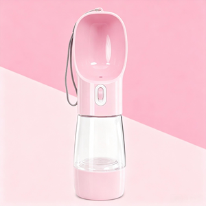 En stock, gourde portable 2-en-1 haute capacité pour animaux de compagnie, bouteille d'eau en plastique pour chiens, pour les promenades en plein air - Product Image 1